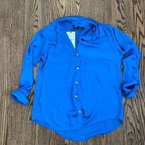 Zara Satin Long Sleeve Shirt